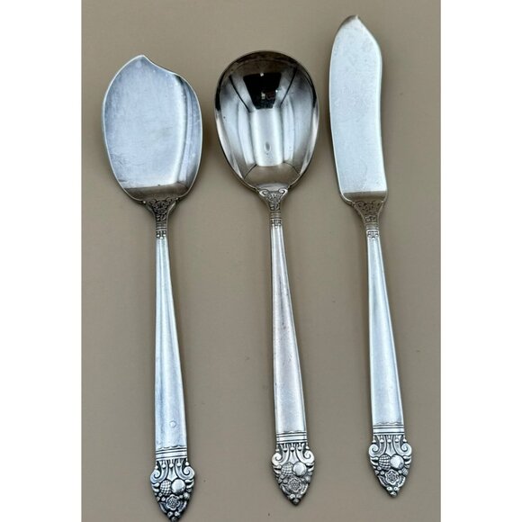 Oneida Community Plate King Cedric Butter Spreader Sugar Spoon Jelly Spoon - Picture 3 of 6
